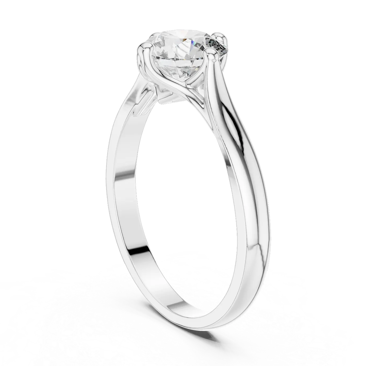 Bague de fiançailles Marguerite 1,03 ct en or blanc 18 carats, diamant rond, vue 1