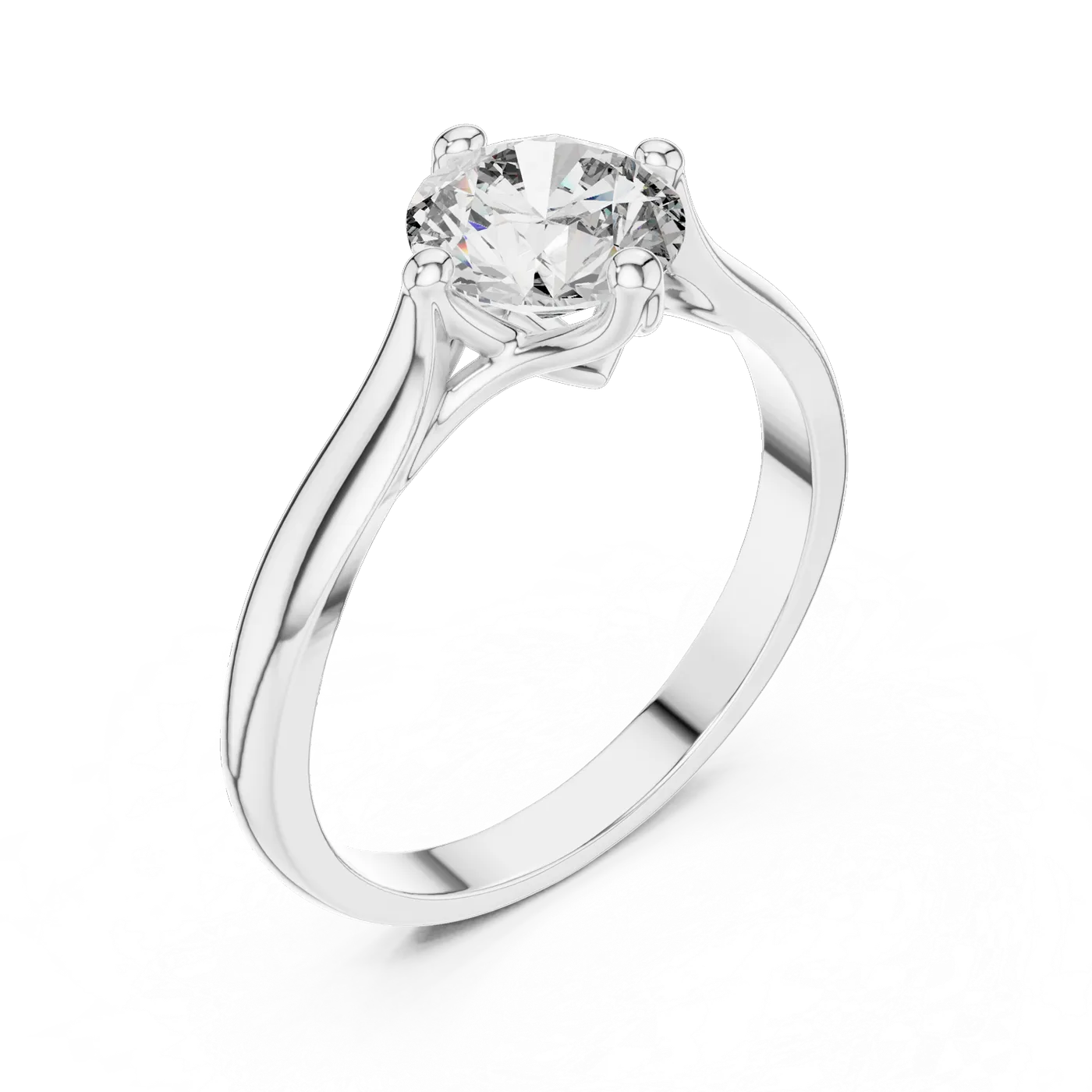 Bague de fiançailles Marguerite 1,03 ct en or blanc 18 carats, diamant rond, vue 2