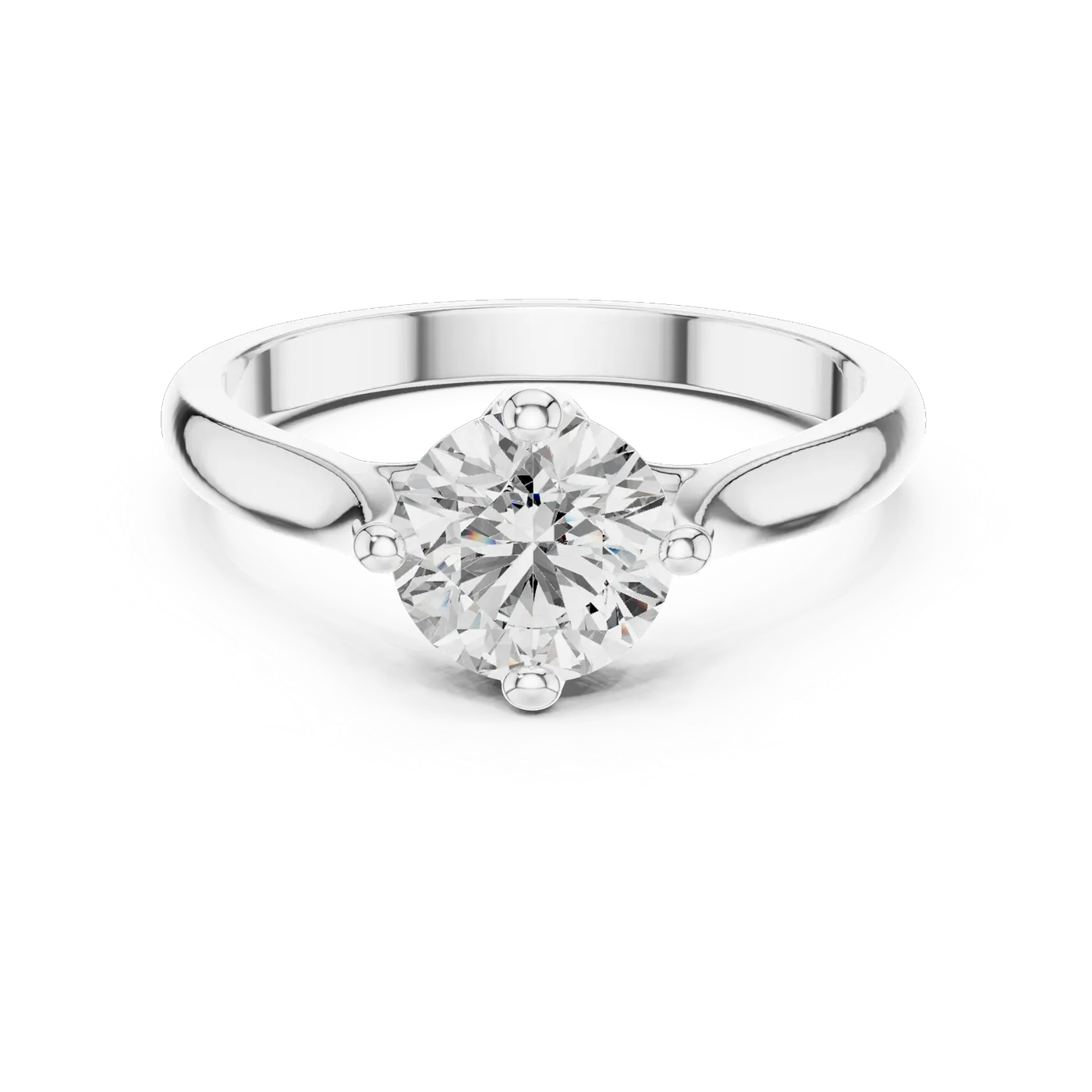 Bague de fiançailles Marguerite 1,03 ct en or blanc 18 carats, diamant rond, vue 4