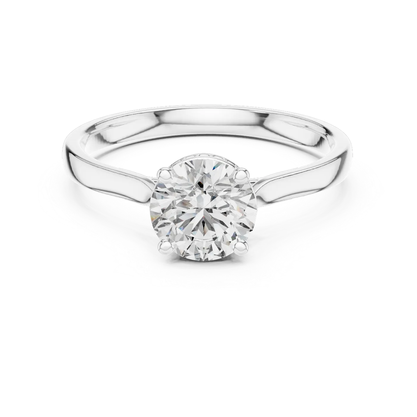 Bague de fiançailles Marguerite 1,18 ct en or blanc 18 carats, diamant rond, vue 4