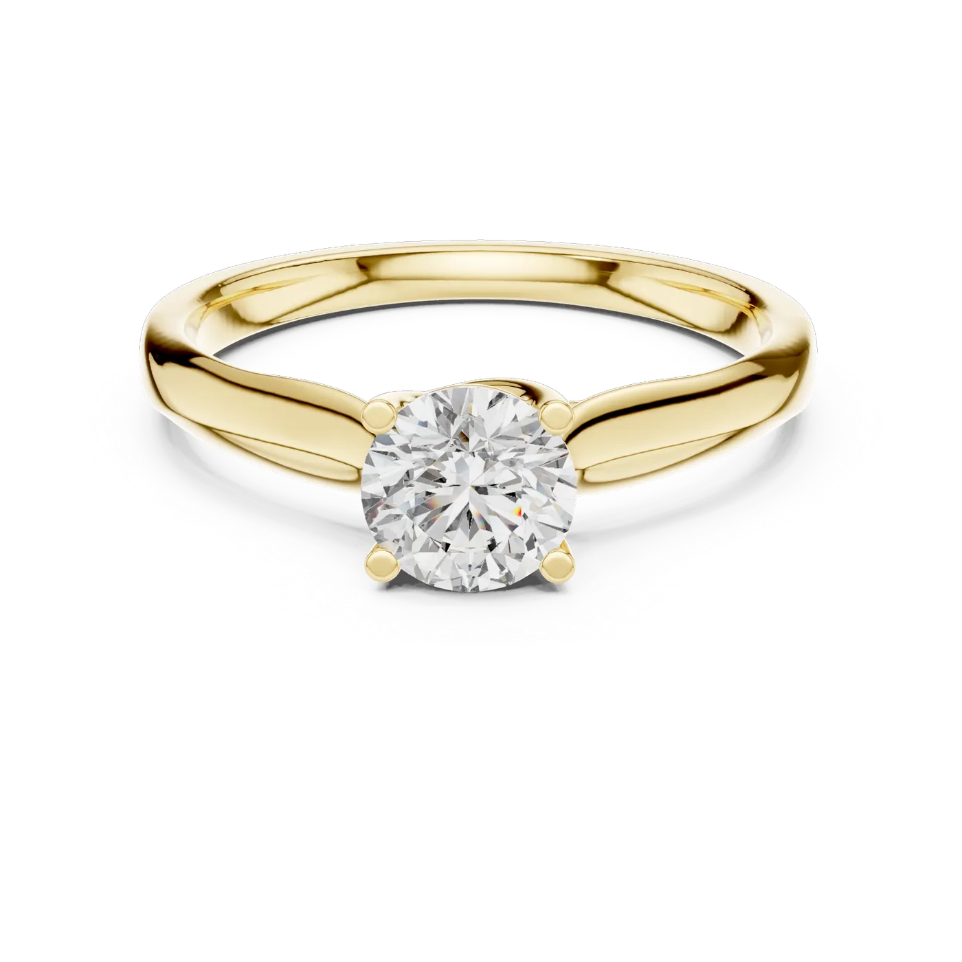 Bague de fiançailles Marguerite 0,59 ct en or jaune 18 carats, diamant rond, vue 4