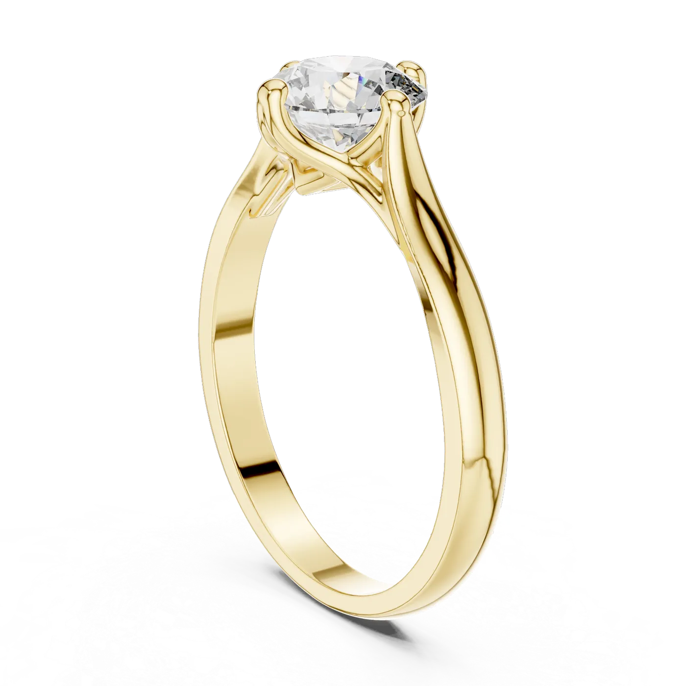Bague de fiançailles Marguerite 1,03 ct en or jaune 18 carats, diamant rond, vue 1