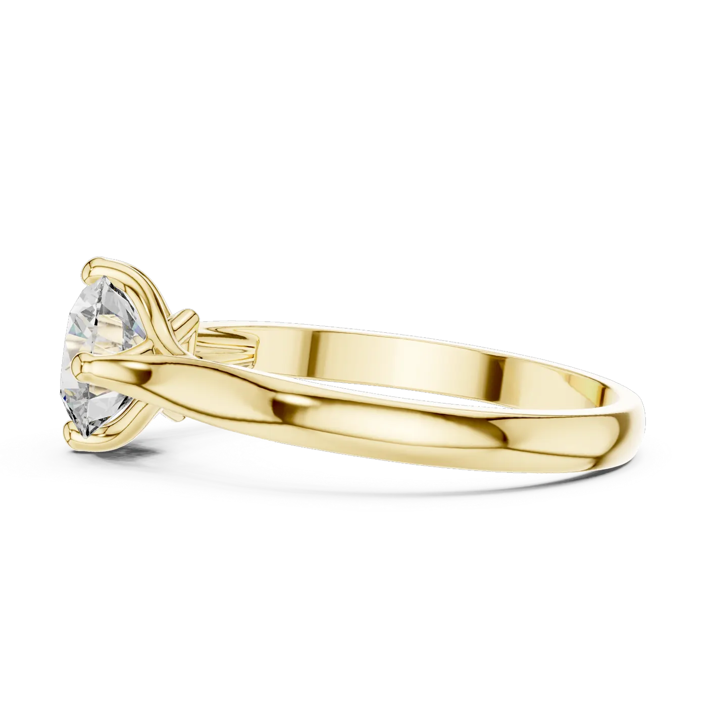 Bague de fiançailles Marguerite 1,03 ct en or jaune 18 carats, diamant rond, vue 3