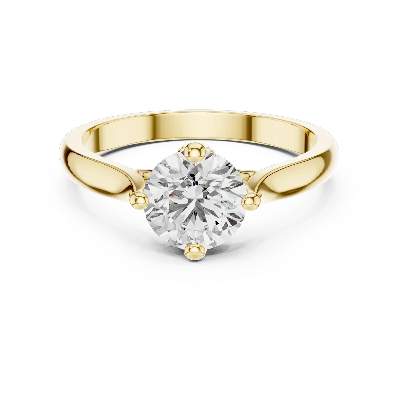 Bague de fiançailles Marguerite 1,03 ct en or jaune 18 carats, diamant rond, vue 4