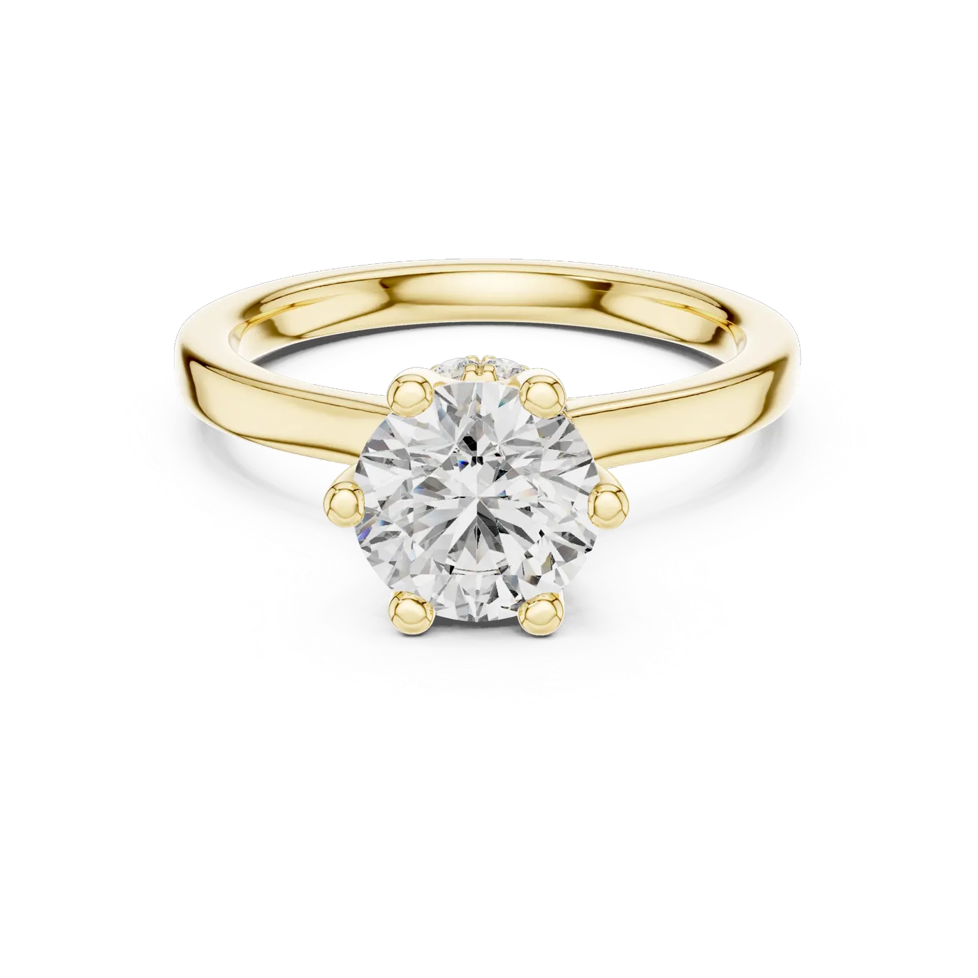 Bague de fiançailles Marguerite 1,58 ct en or jaune 18 carats, diamant rond, vue 4