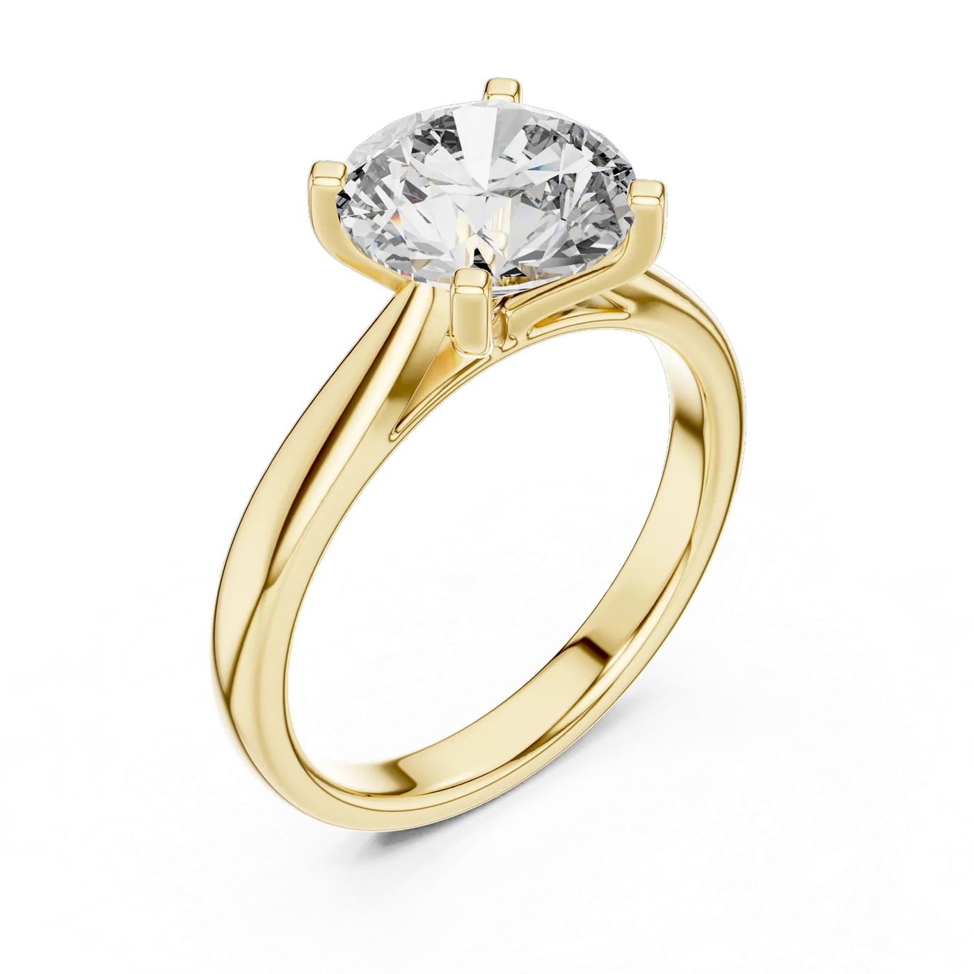 Bague de fiançailles Marguerite 2,07 ct n°2 en or jaune 18 carats, diamant rond, vue 4
