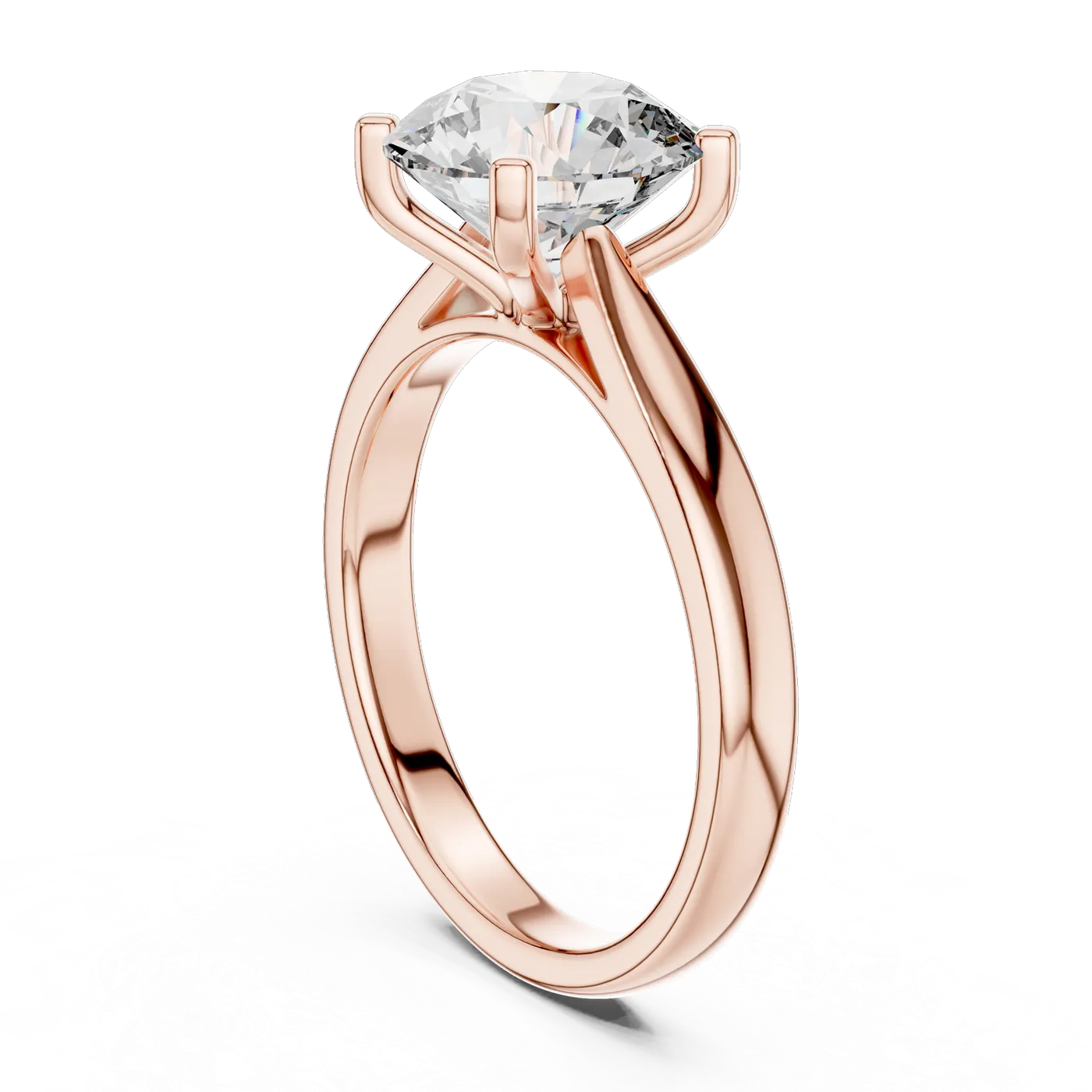 Bague de fiançailles Marguerite 2,07 ct n°2 en or rose 18 carats, diamant rond, vue 3