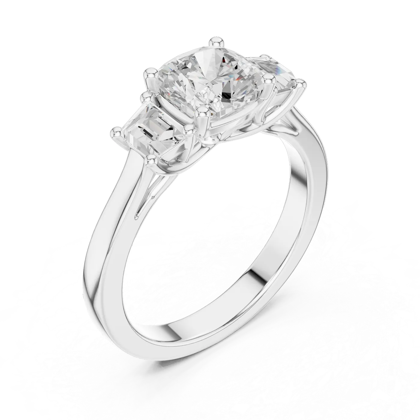 Bague de fiançailles Pivoine 1,85 ct en or blanc 18 carats, diamant coussin, vue 2