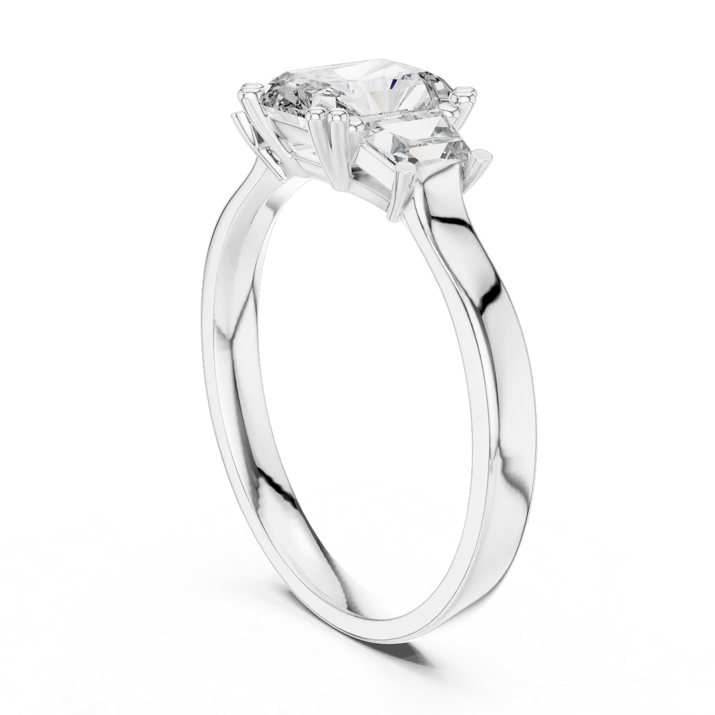 Bague de fiançailles Pivoine 2,45 ct en or blanc 18 carats, diamant coussin, vue 1