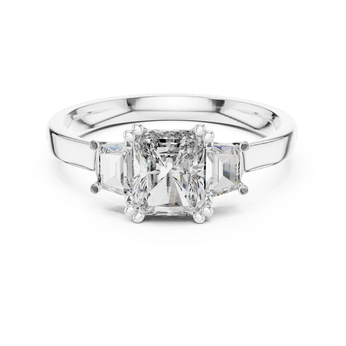 Bague de fiançailles Pivoine 2,45 ct en or blanc 18 carats, diamant coussin, vue 4