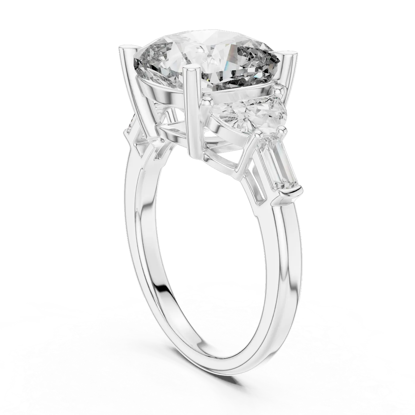 Bague de fiançailles Pivoine 6,75 ct en or blanc 18 carats, diamant coussin, vue 1