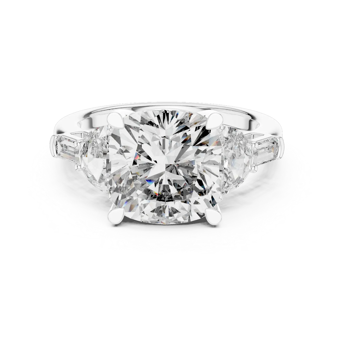 Bague de fiançailles Pivoine 6,75 ct en or blanc 18 carats, diamant coussin, vue 4