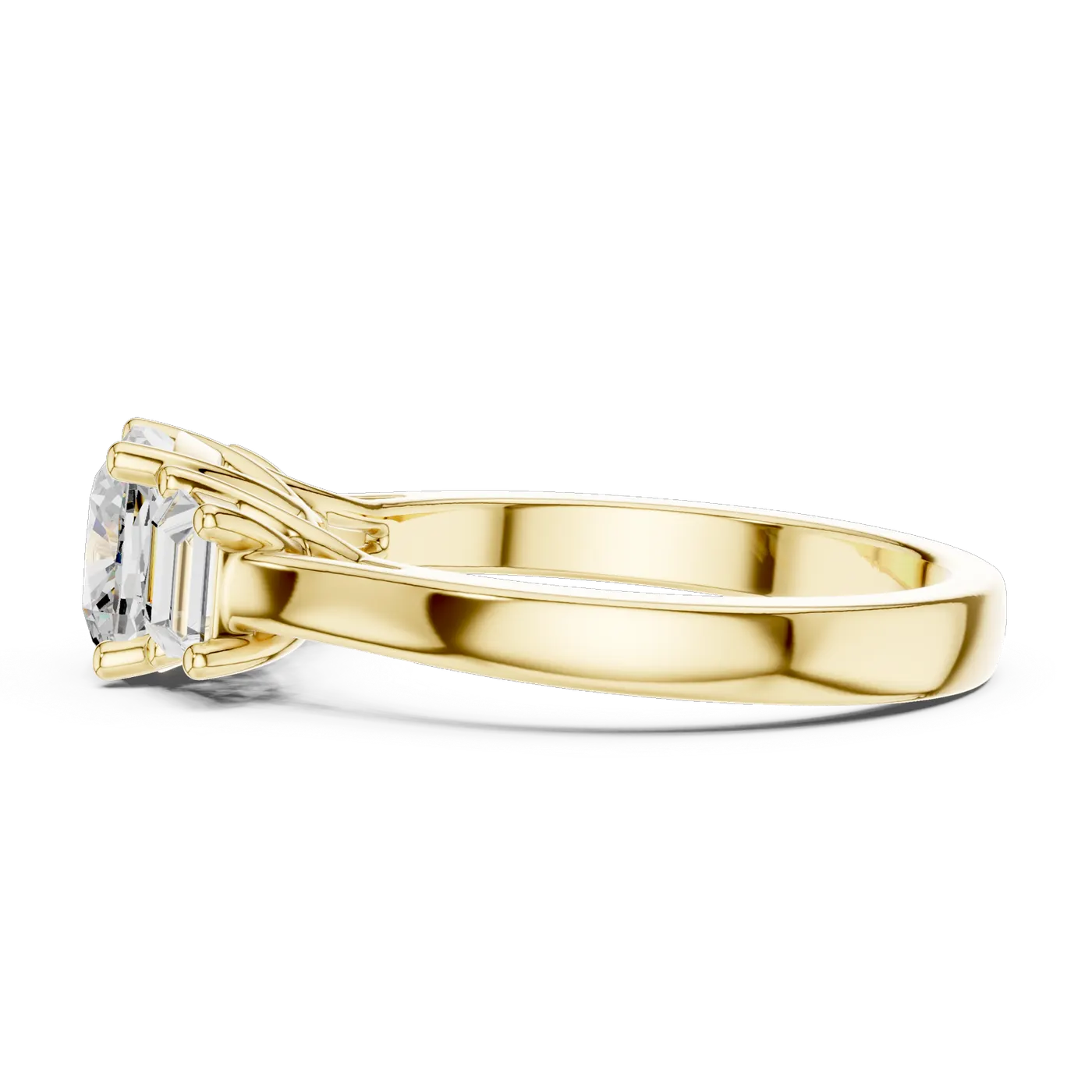 Bague de fiançailles Pivoine 1,85 ct en or jaune 18 carats, diamant coussin, vue 3
