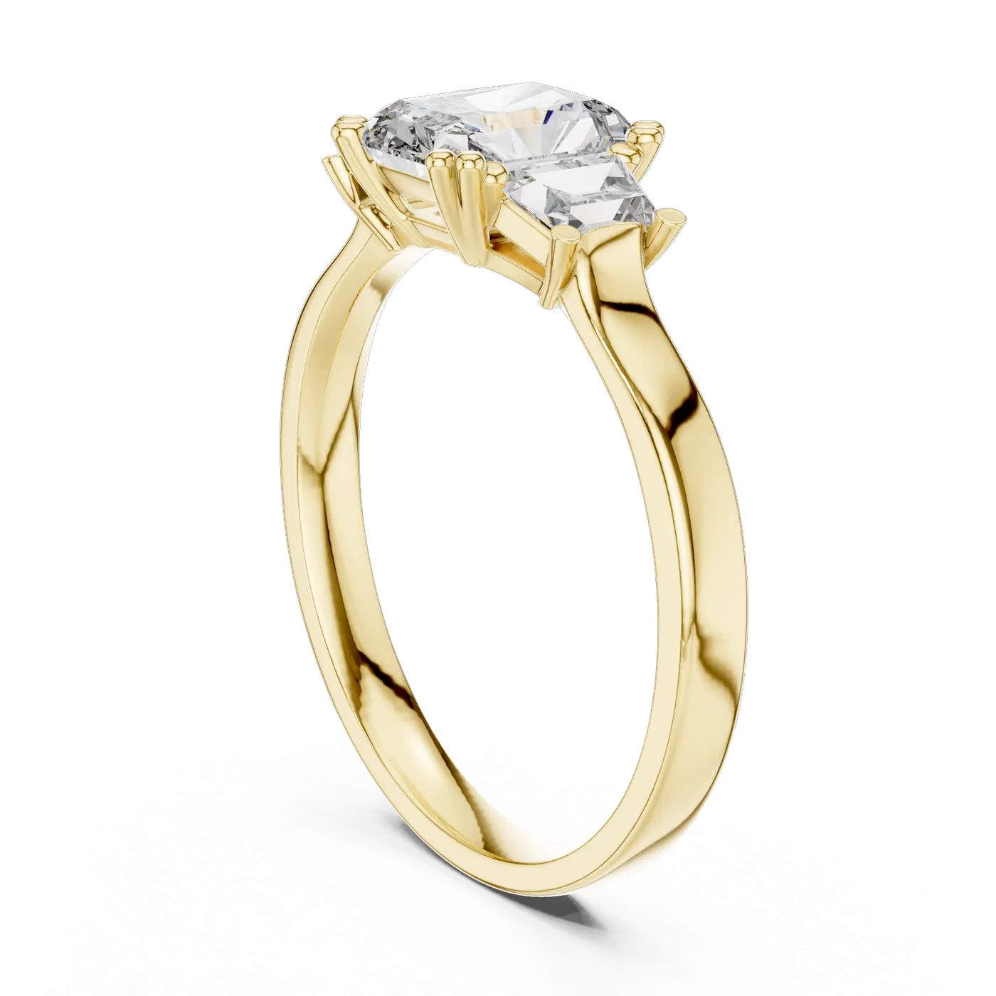 Bague de fiançailles Pivoine 2,45 ct en or jaune 18 carats, diamant coussin, vue 1