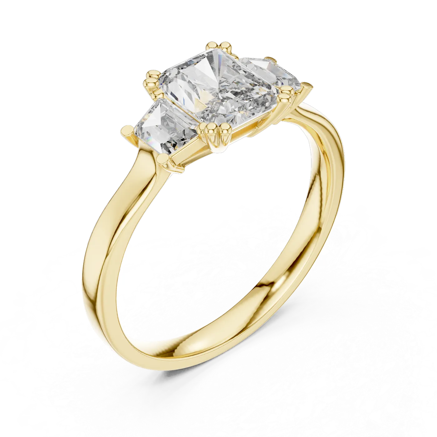 Bague de fiançailles Pivoine 2,45 ct en or jaune 18 carats, diamant coussin, vue 2