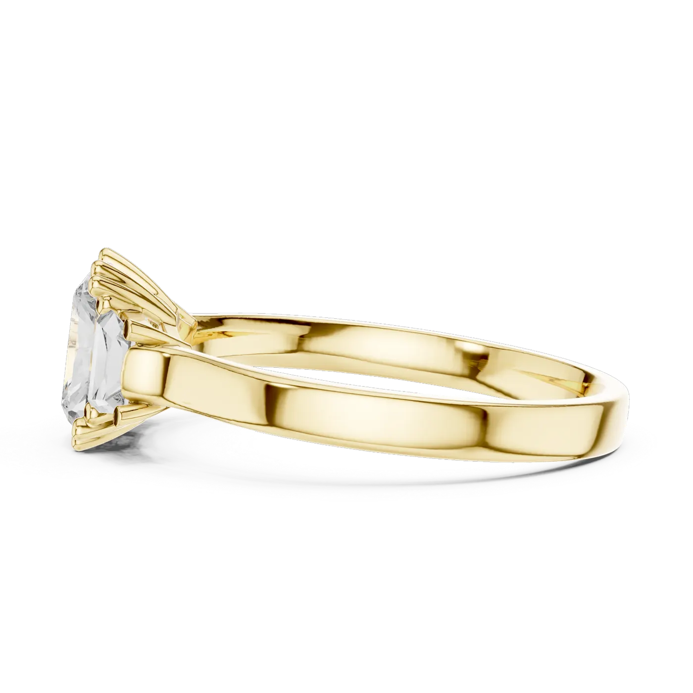 Bague de fiançailles Pivoine 2,45 ct en or jaune 18 carats, diamant coussin, vue 3
