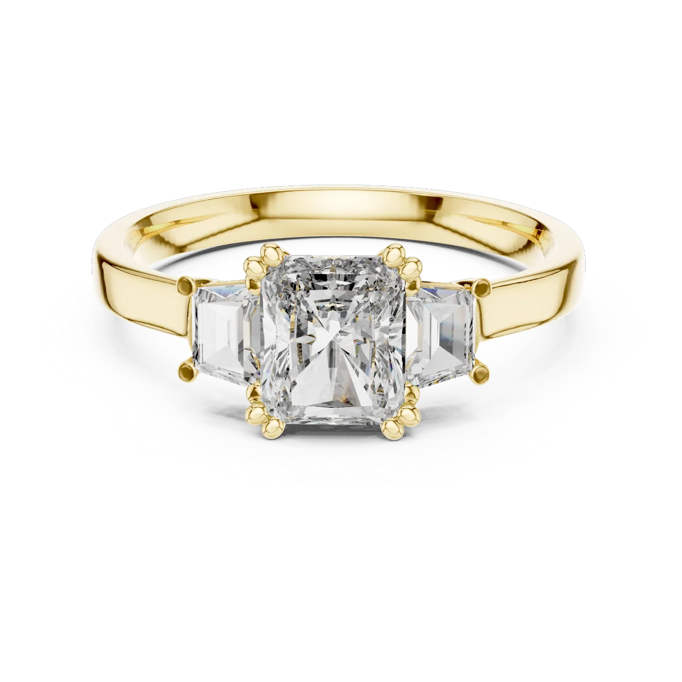 Bague de fiançailles Pivoine 2,45 ct en or jaune 18 carats, diamant coussin, vue 4