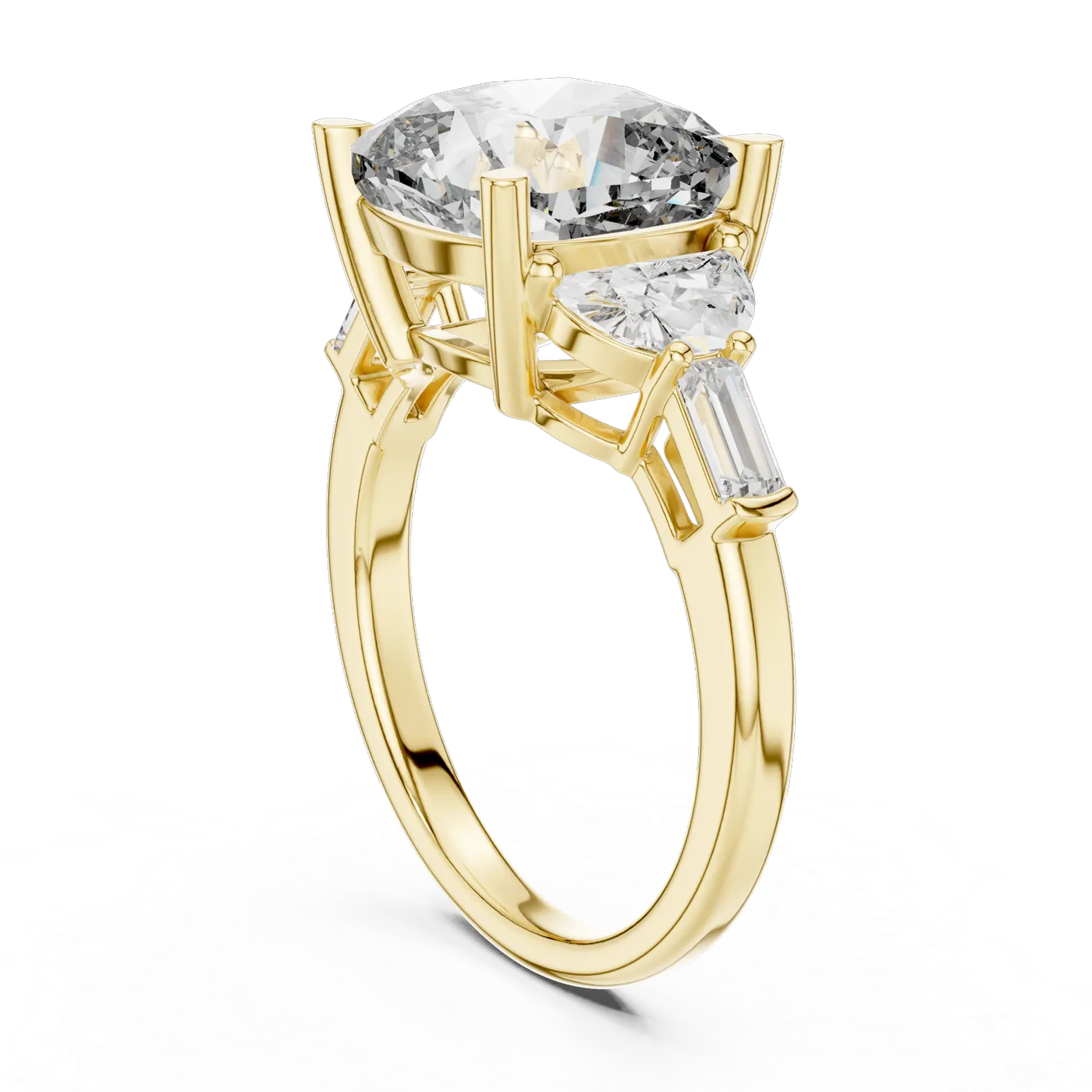 Bague de fiançailles Pivoine 6,75 ct en or jaune 18 carats, diamant coussin, vue 1