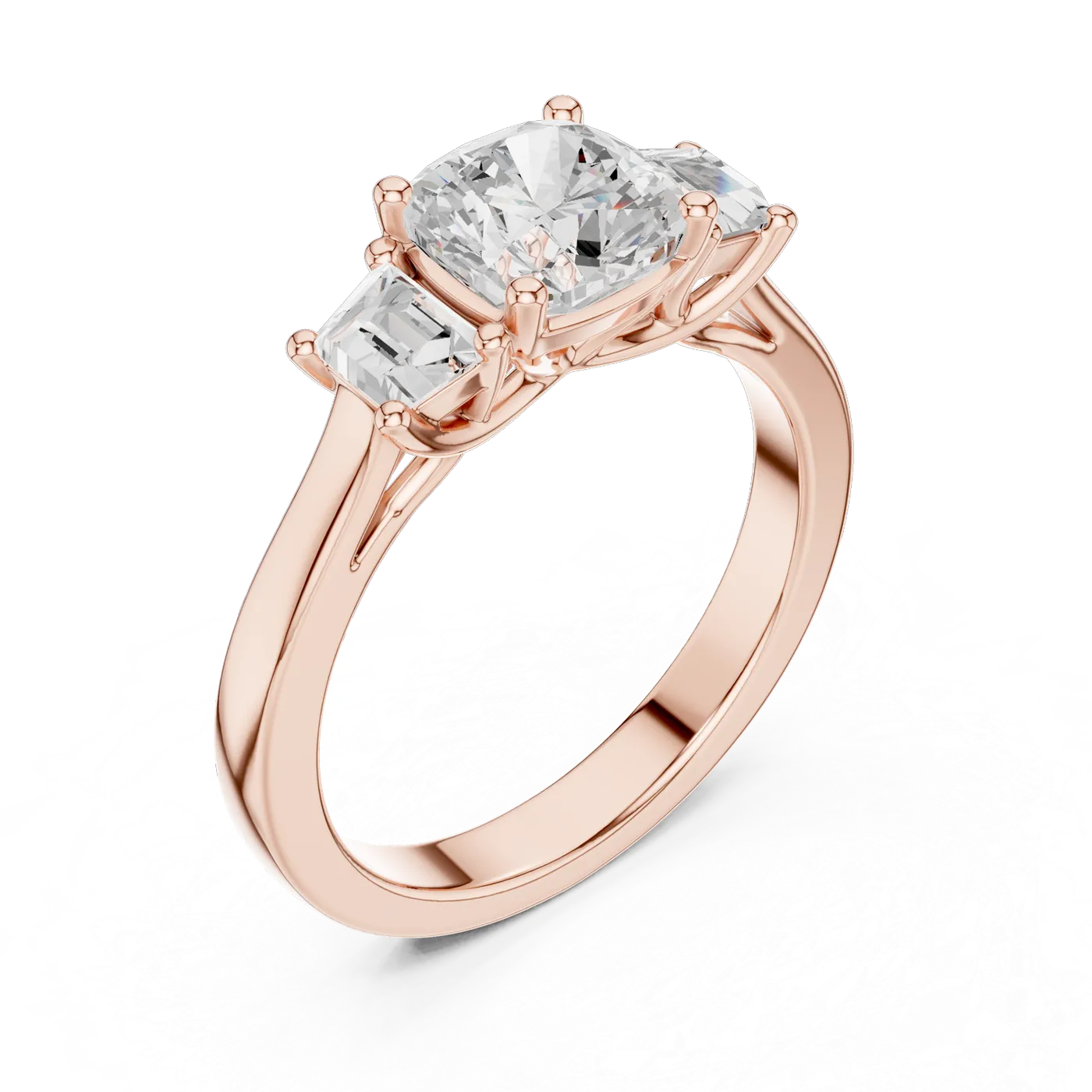 Bague de fiançailles Pivoine 1,85 ct en or rose 18 carats, diamant coussin, vue 2