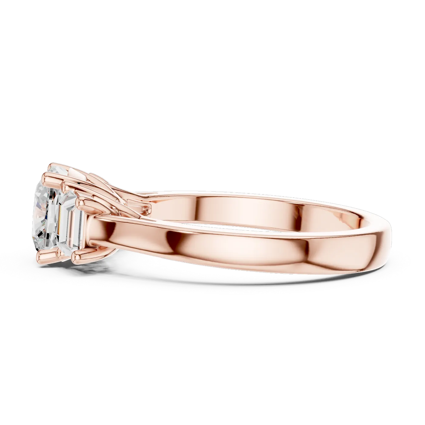 Bague de fiançailles Pivoine 1,85 ct en or rose 18 carats, diamant coussin, vue 3