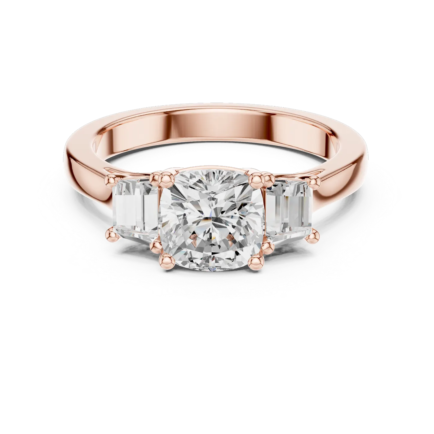Bague de fiançailles Pivoine 1,85 ct en or rose 18 carats, diamant coussin, vue 4