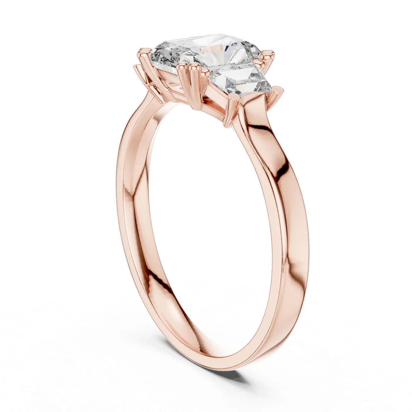 Bague de fiançailles Pivoine 2,45 ct en or rose 18 carats, diamant coussin, vue 1