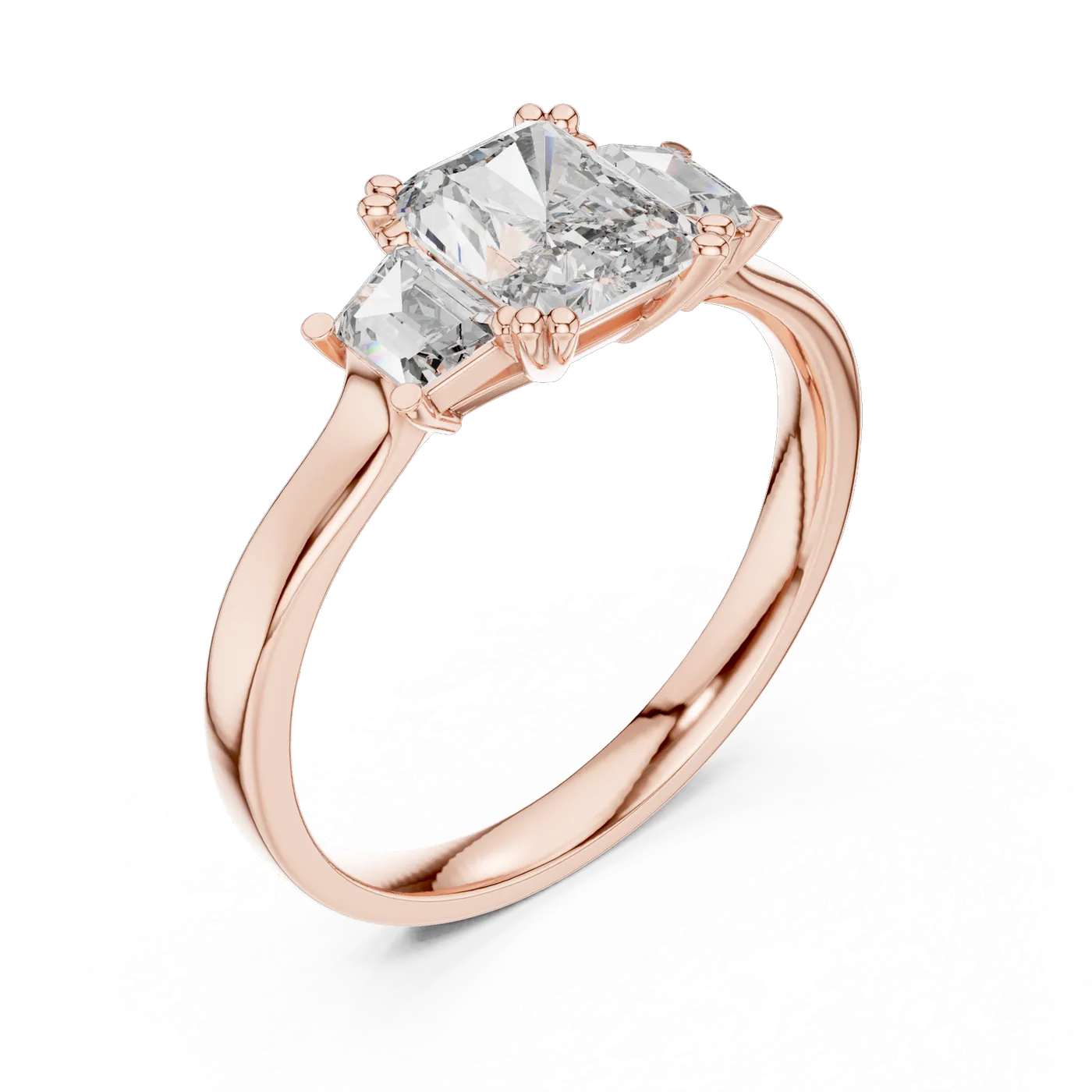 Bague de fiançailles Pivoine 2,45 ct en or rose 18 carats, diamant coussin, vue 2