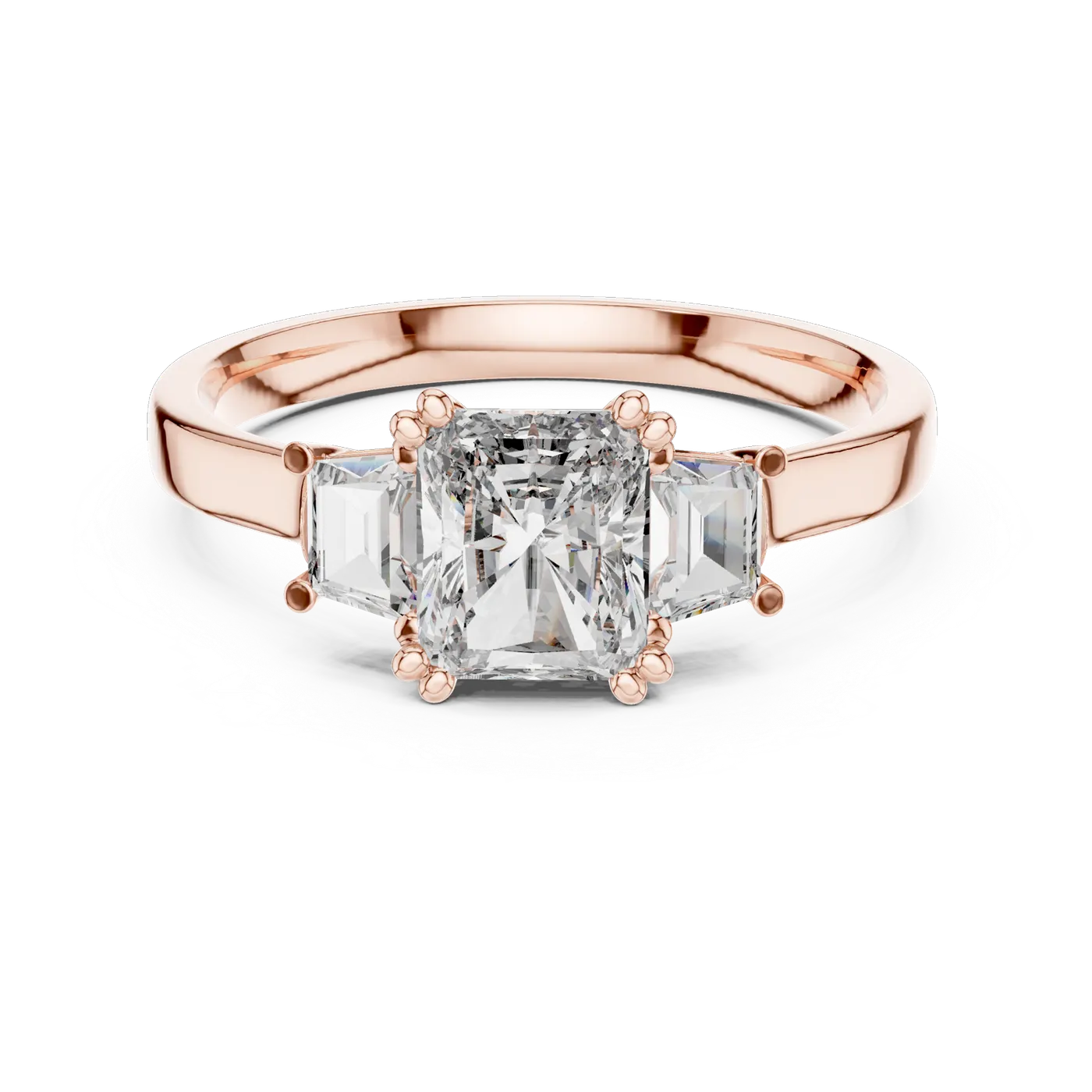 Bague de fiançailles Pivoine 2,45 ct en or rose 18 carats, diamant coussin, vue 4