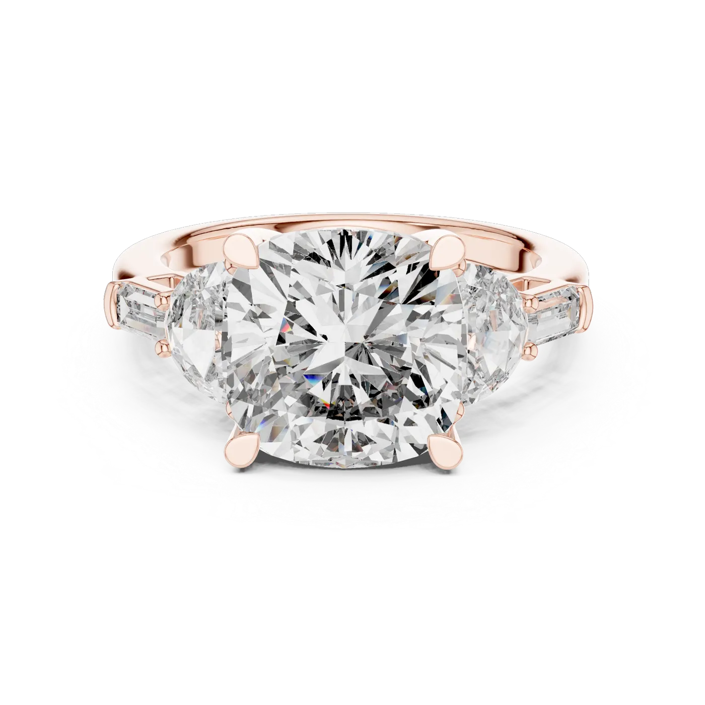 Bague de fiançailles Pivoine 6,75 ct en or rose 18 carats, diamant coussin, vue 4
