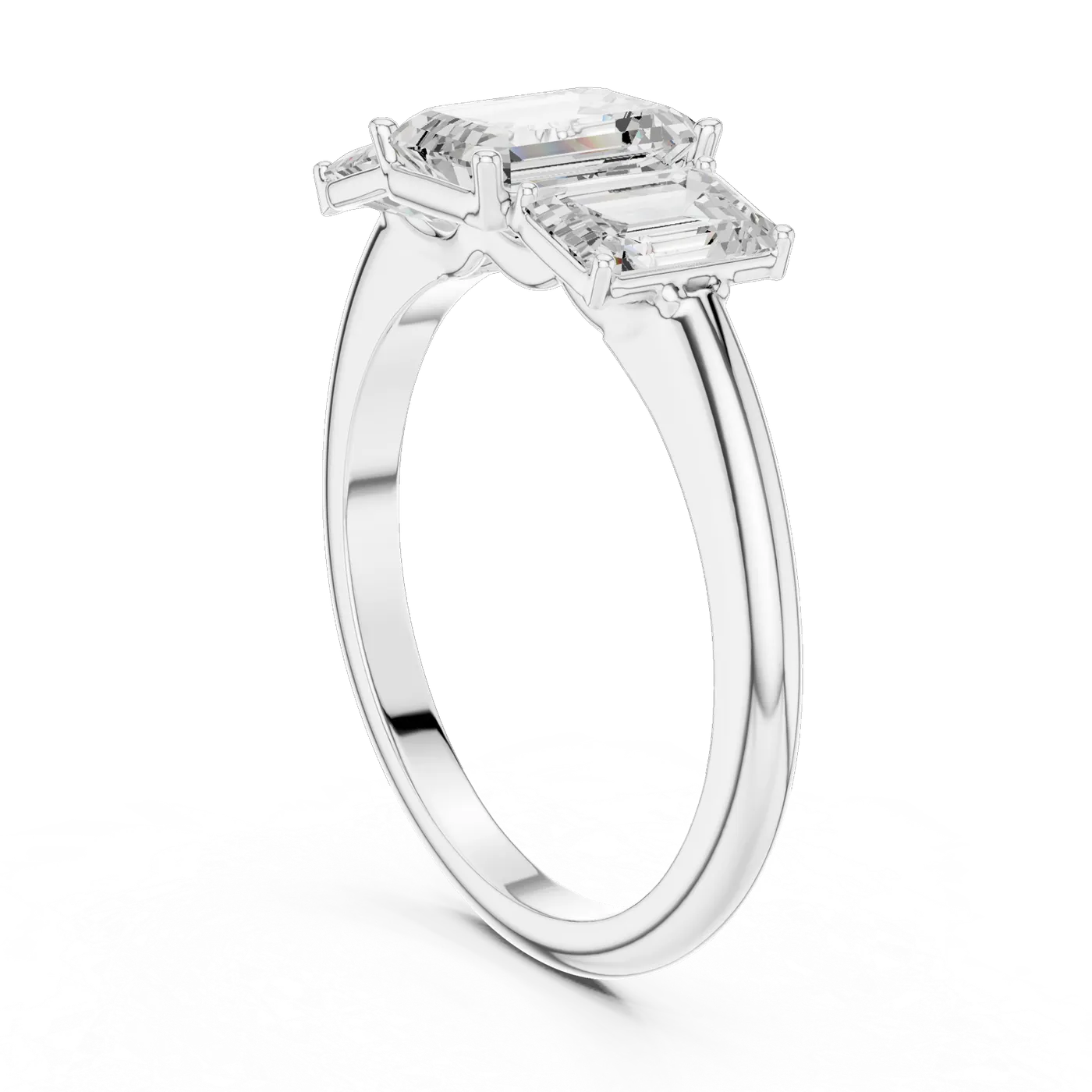 Bague de fiançailles Iris 0,69 ct en or blanc 18 carats, diamant taille émeraude, vue 1