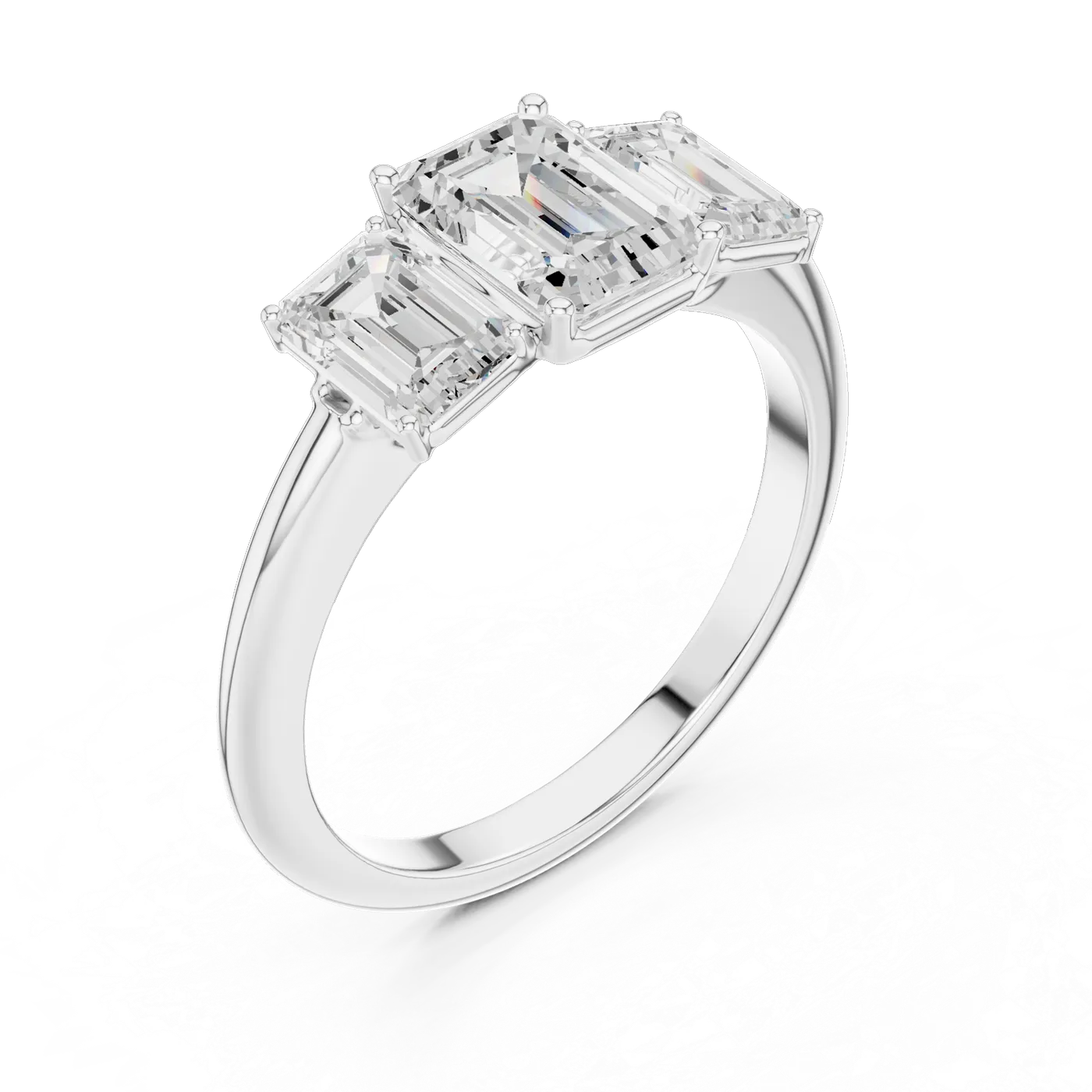 Bague de fiançailles Iris 0,69 ct en or blanc 18 carats, diamant taille émeraude, vue 2