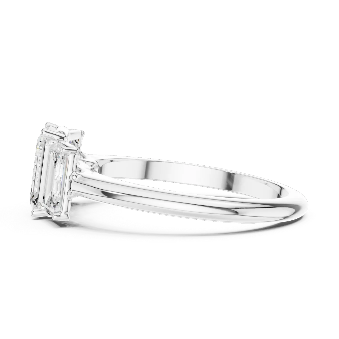 Bague de fiançailles Iris 0,69 ct en or blanc 18 carats, diamant taille émeraude, vue 3