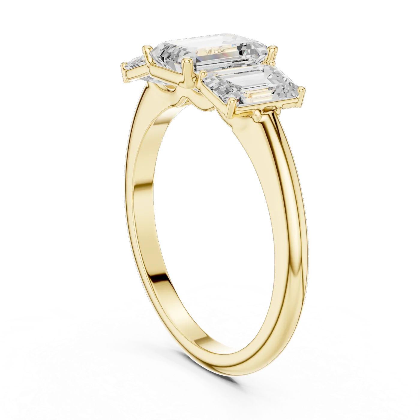 Bague de fiançailles Iris 0,69 ct en or jaune 18 carats, diamant taille émeraude, vue 1
