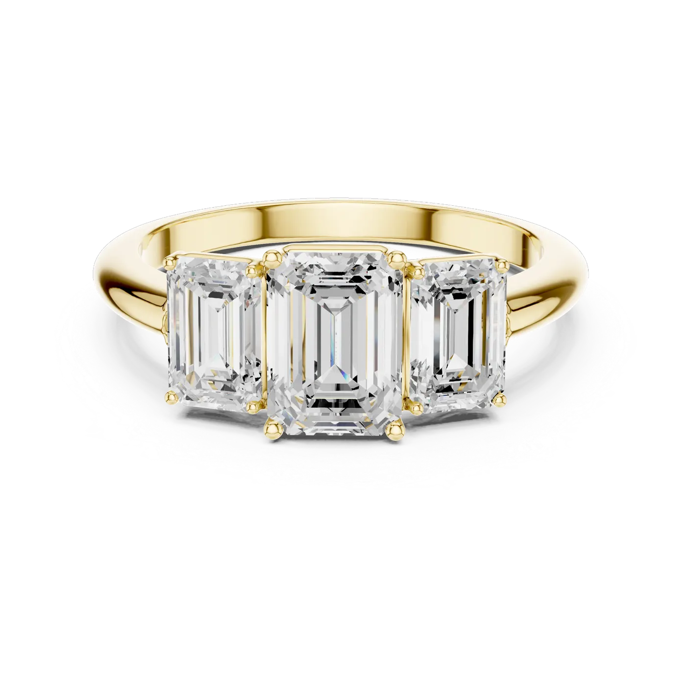 Bague de fiançailles Iris 0,69 ct en or jaune 18 carats, diamant taille émeraude, vue 4