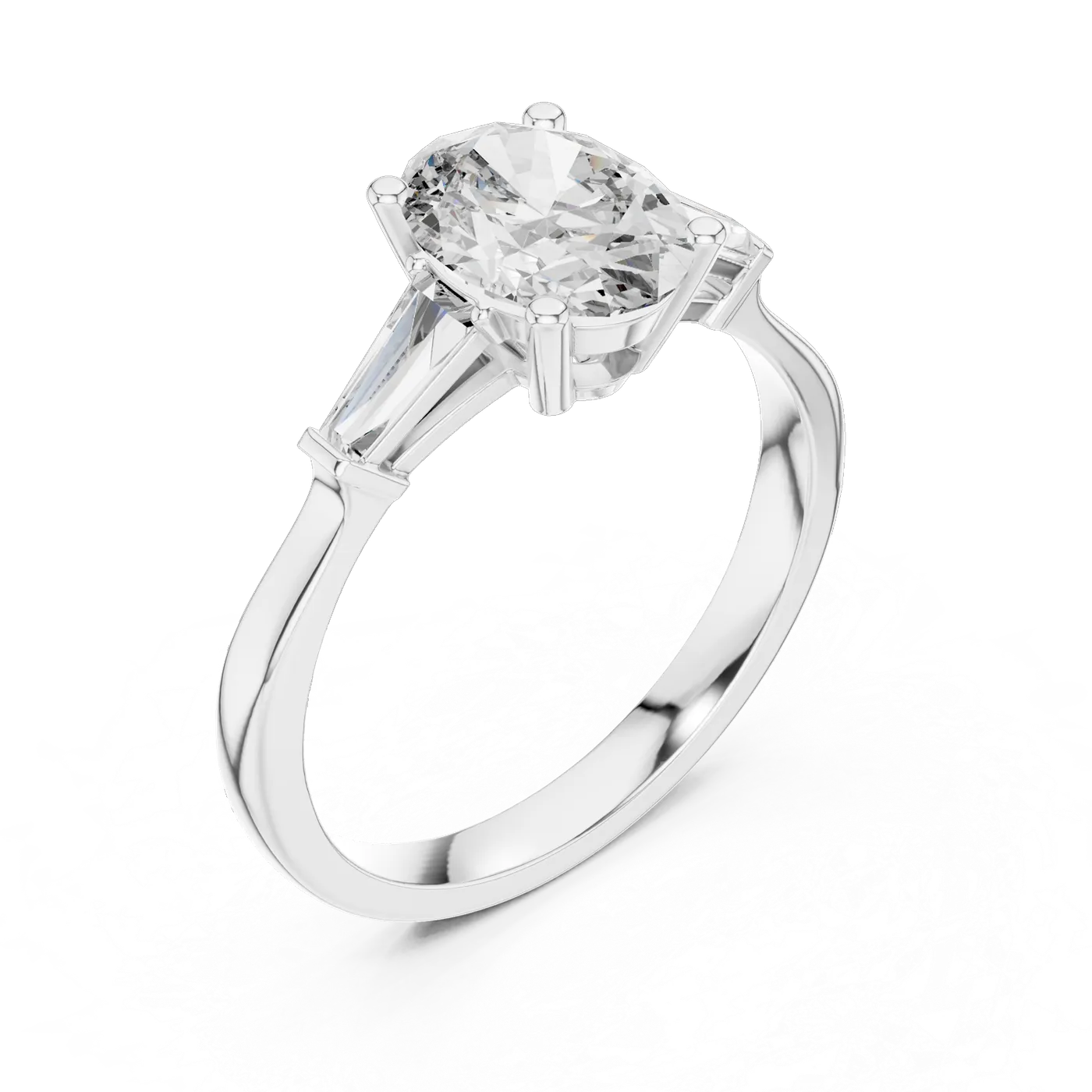 Bague de fiançailles Magnolia 1,14 ct en or blanc 18 carats, diamant ovale, vue 2