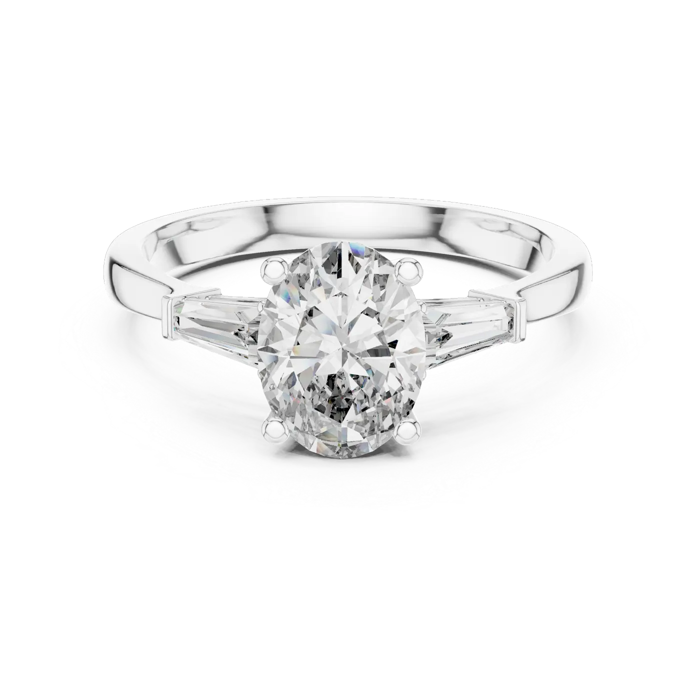 Bague de fiançailles Magnolia 1,14 ct en or blanc 18 carats, diamant ovale, vue 4
