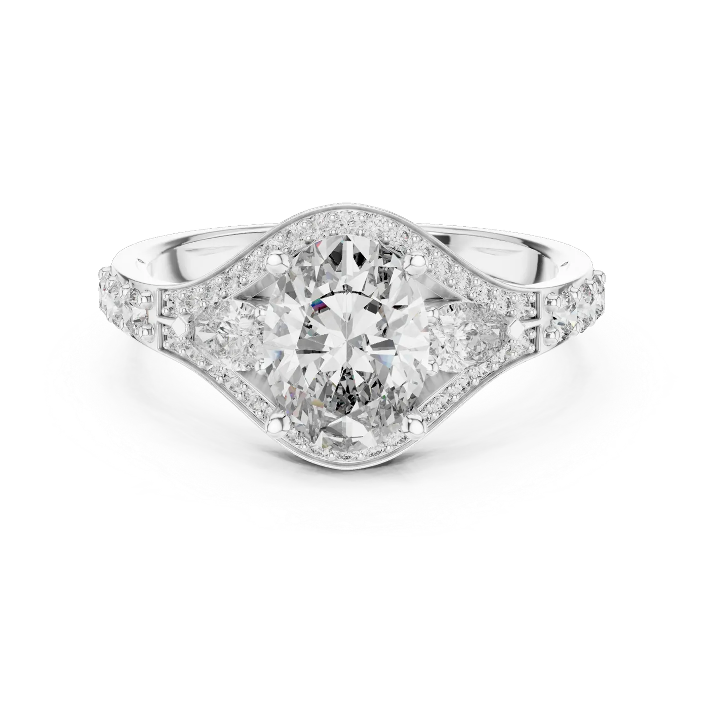 Bague de fiançailles Magnolia 1,14 ct n°3 en or blanc 18 carats, diamant ovale, vue 4