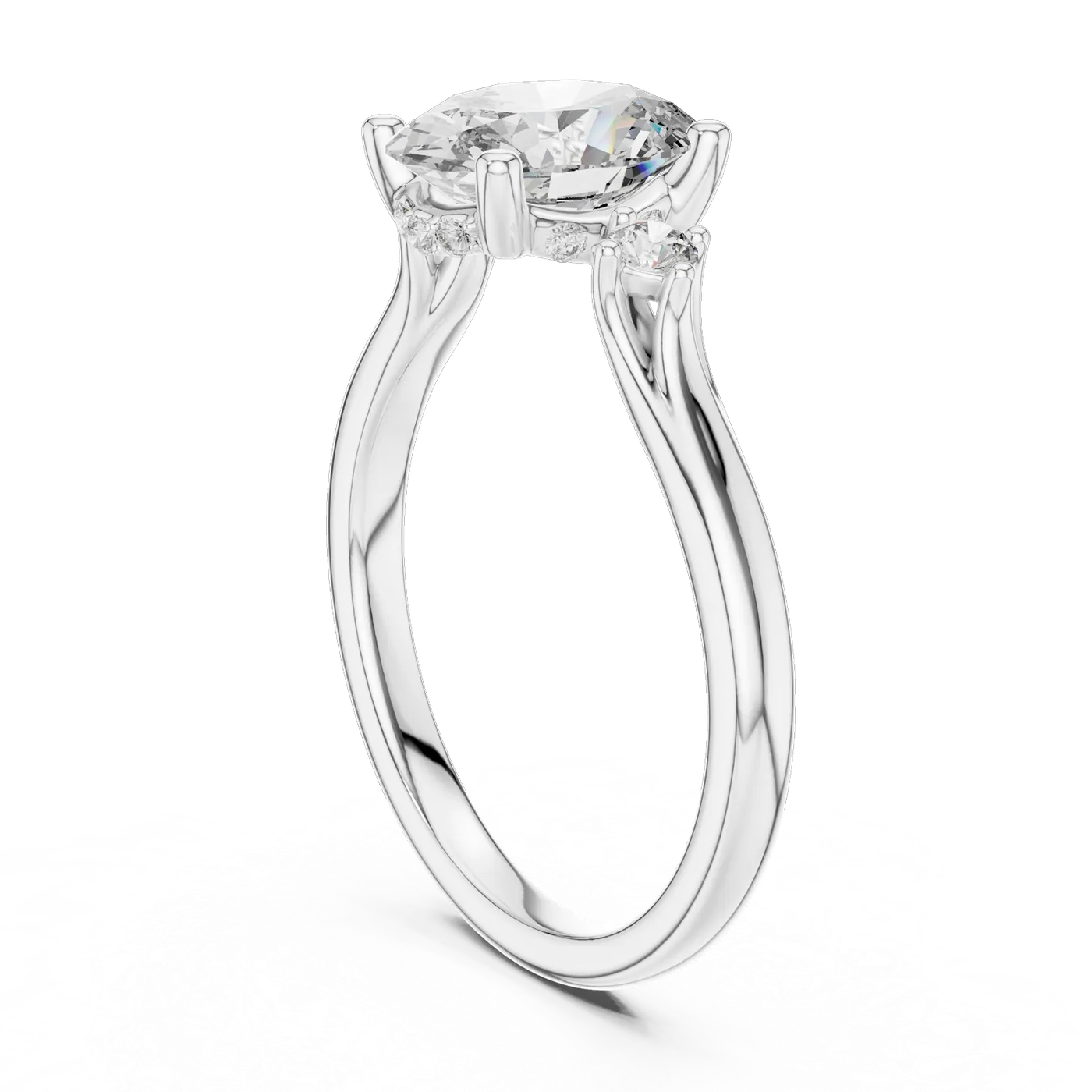 Bague de fiançailles Magnolia 1,76 ct n°3 en or blanc 18 carats, diamant ovale, vue 1