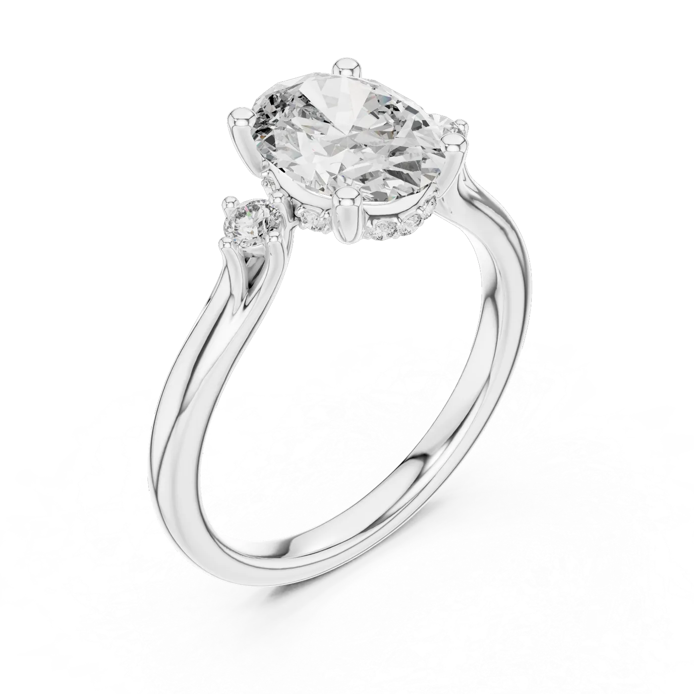 Bague de fiançailles Magnolia 1,76 ct n°3 en or blanc 18 carats, diamant ovale, vue 2