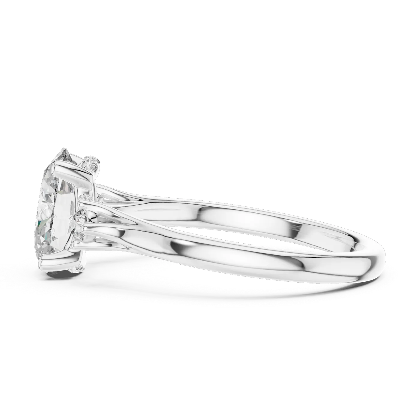 Bague de fiançailles Magnolia 1,76 ct n°3 en or blanc 18 carats, diamant ovale, vue 3