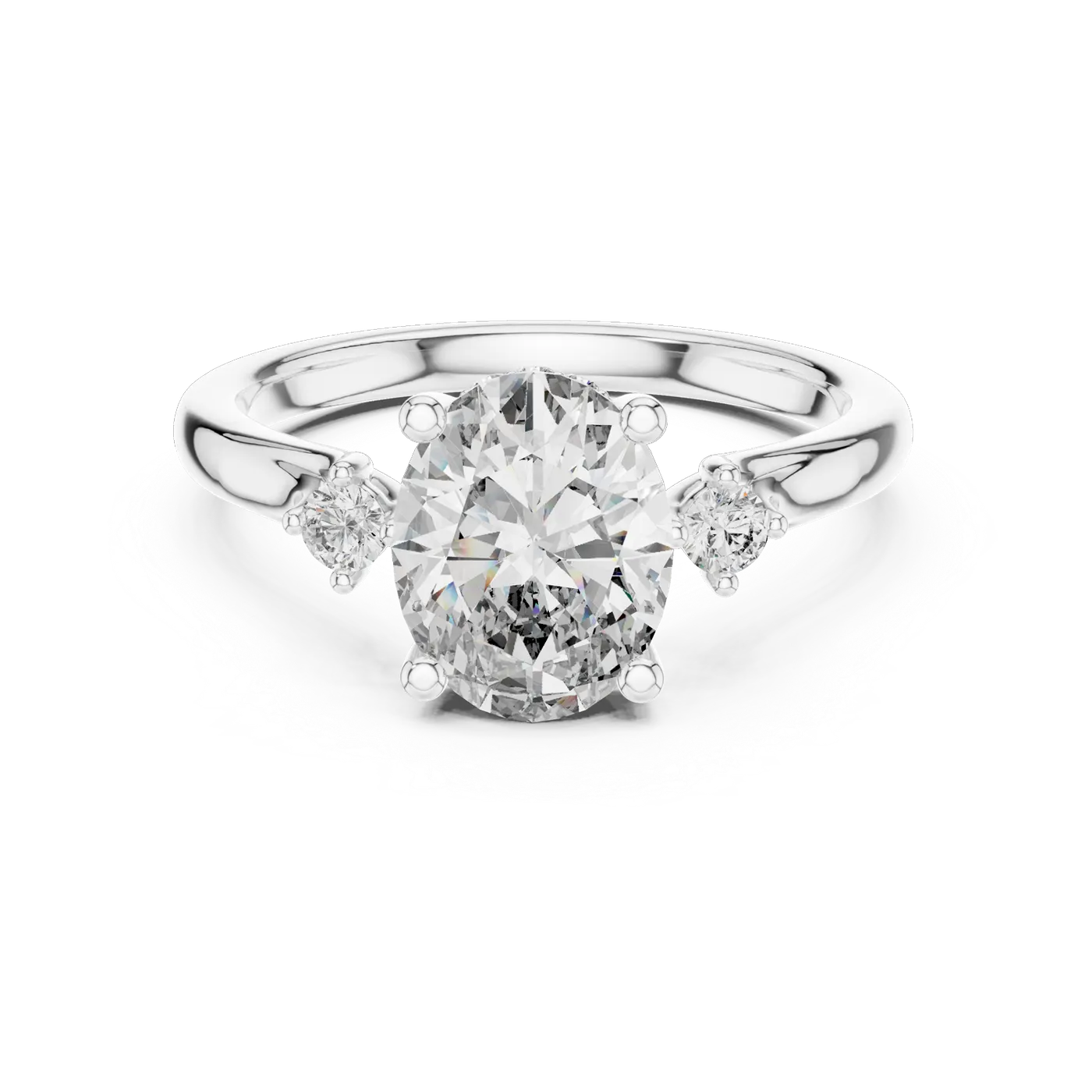 Bague de fiançailles Magnolia 1,76 ct n°3 en or blanc 18 carats, diamant ovale, vue 4
