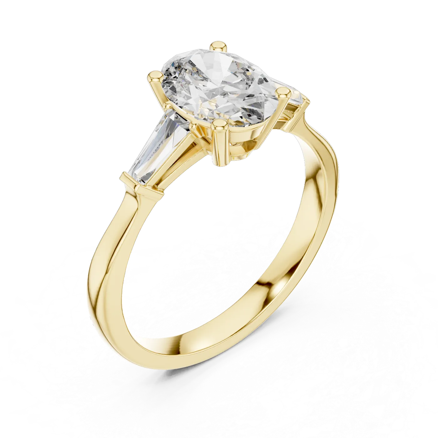 Bague de fiançailles Magnolia 1,14 ct en or jaune 18 carats, diamant ovale, vue 2