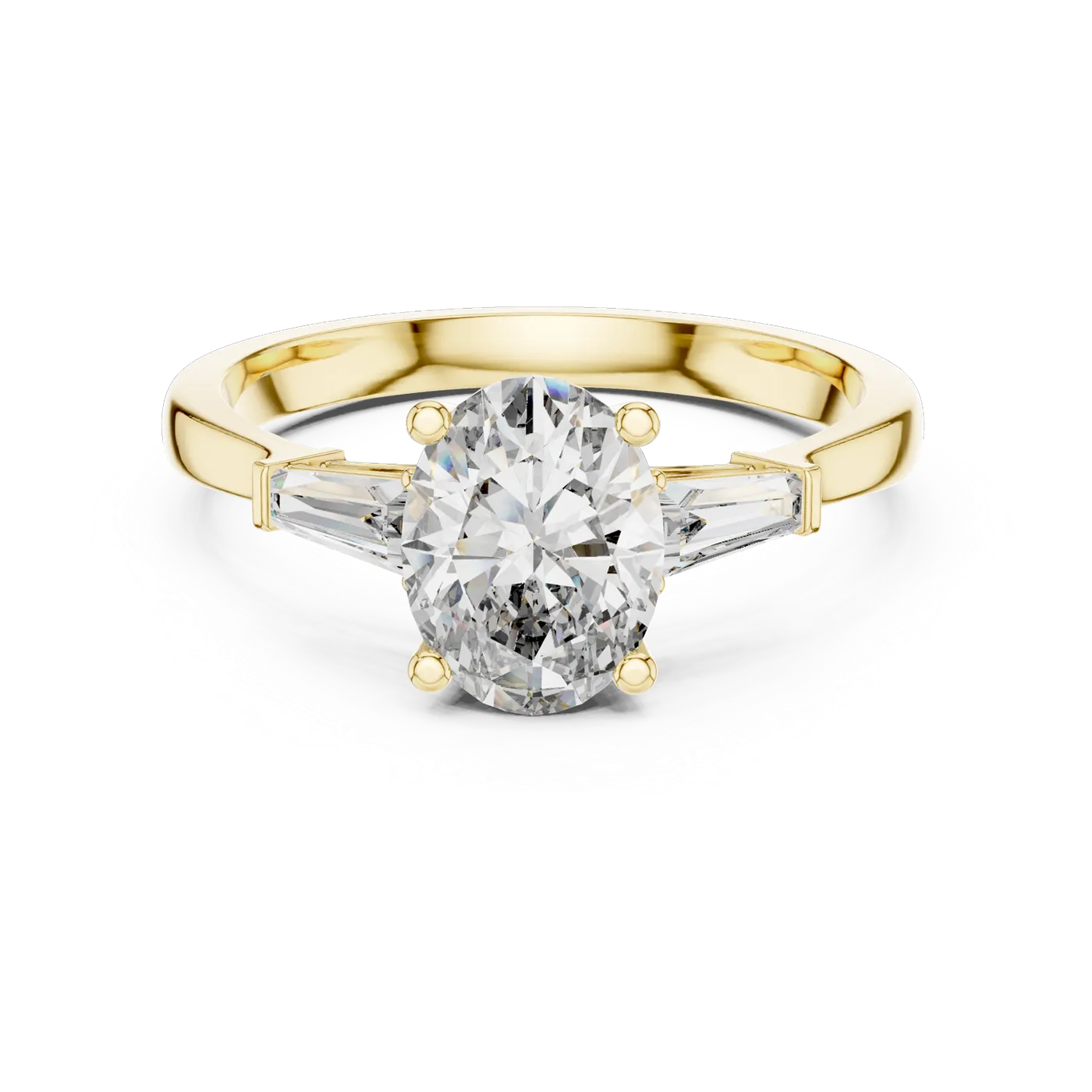Bague de fiançailles Magnolia 1,14 ct en or jaune 18 carats, diamant ovale, vue 4