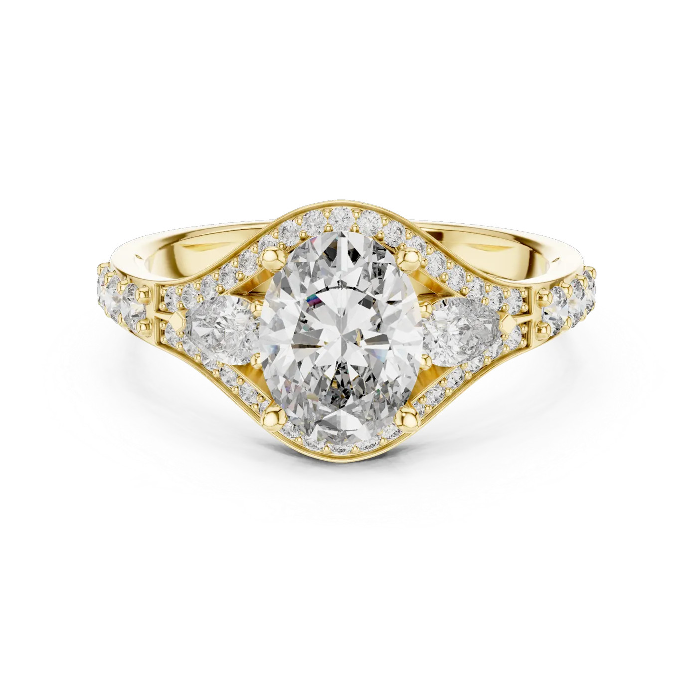 Bague de fiançailles Magnolia 1,14 ct n°3 en or jaune 18 carats, diamant ovale, vue 4