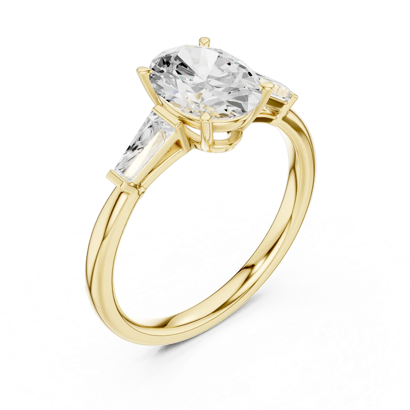 Bague de fiançailles Magnolia 1,43 ct en or jaune 18 carats, diamant ovale, vue 2
