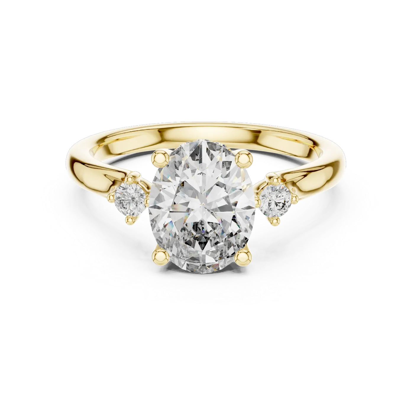 Bague de fiançailles Magnolia 1,76 ct n°3 en or jaune 18 carats, diamant ovale, vue 4