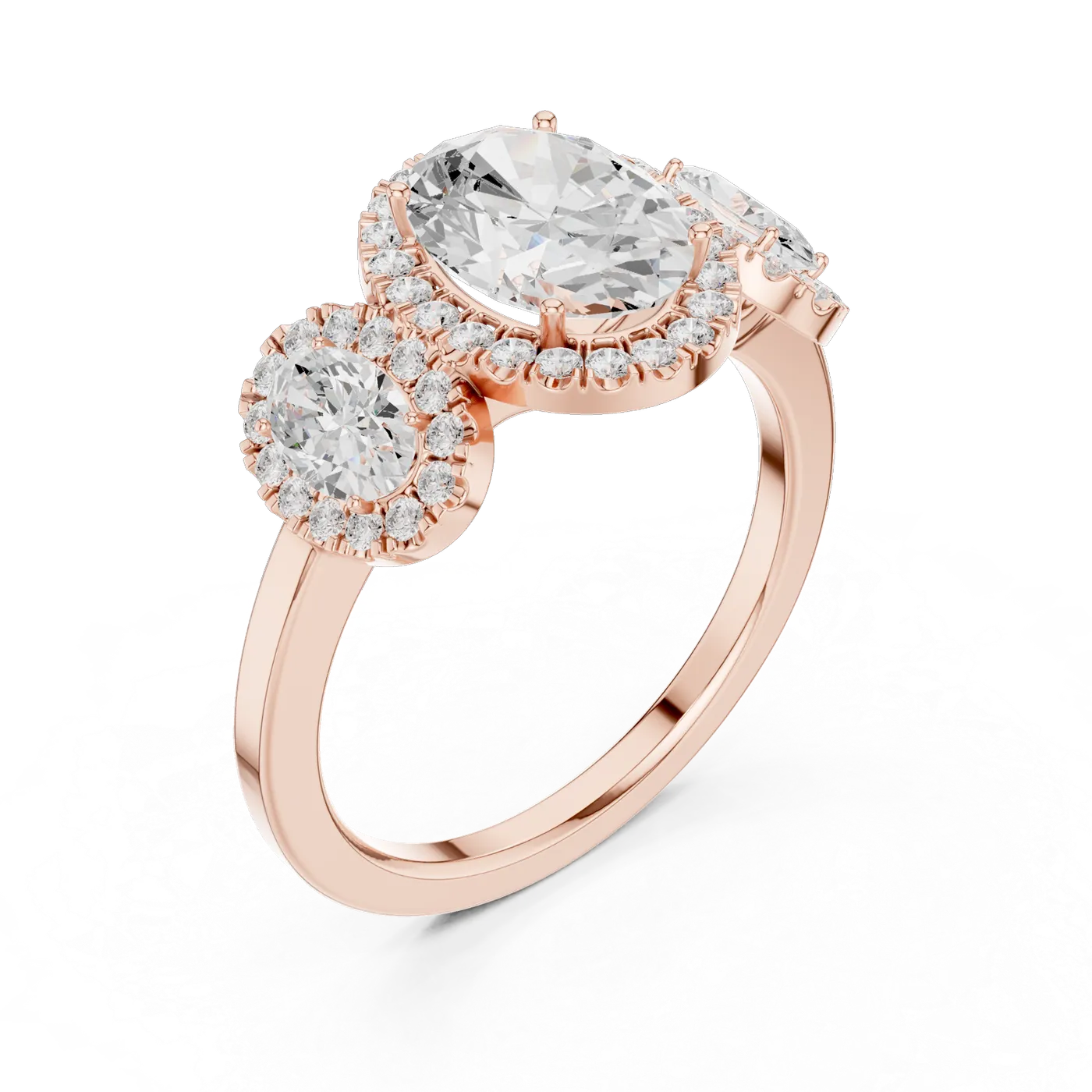 Bague de fiançailles Magnolia 1,14 ct n°5 en or rose 18 carats, diamant ovale, vue 2
