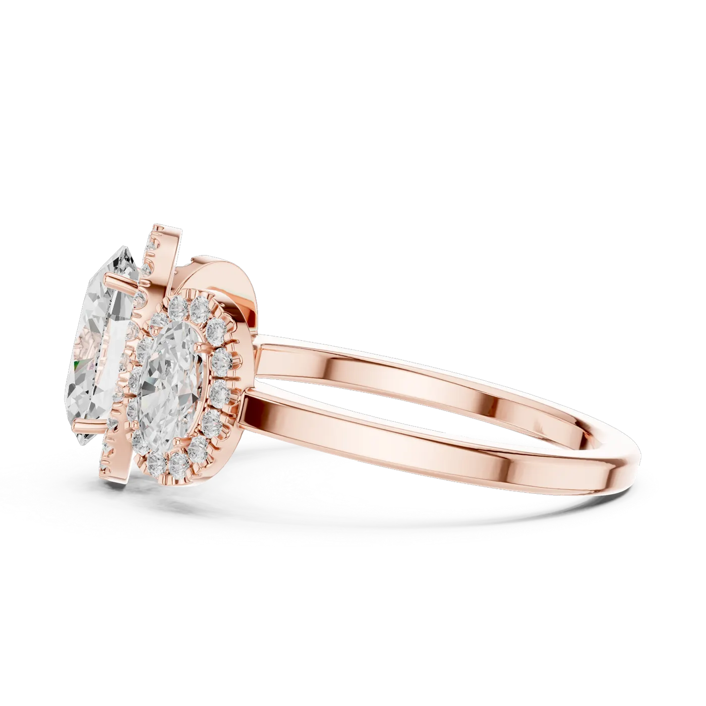 Bague de fiançailles Magnolia 1,14 ct n°5 en or rose 18 carats, diamant ovale, vue 3