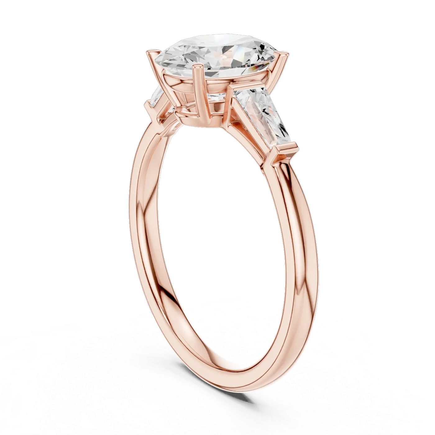 Bague de fiançailles Magnolia 1,43 ct en or rose 18 carats, diamant ovale, vue 1