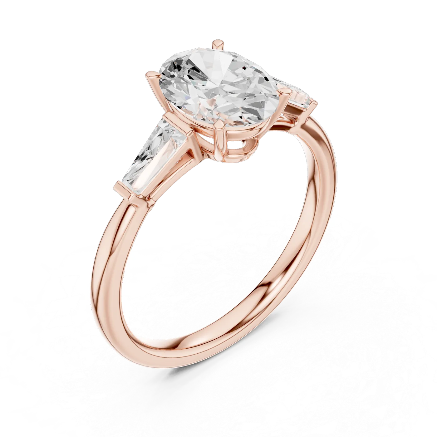 Bague de fiançailles Magnolia 1,43 ct en or rose 18 carats, diamant ovale, vue 2